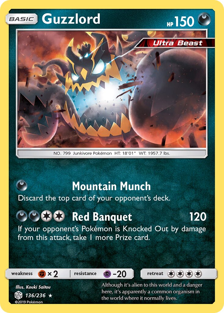 Guzzlord 136/236 — Cosmic Eclipse (English Pokémon TCG card)