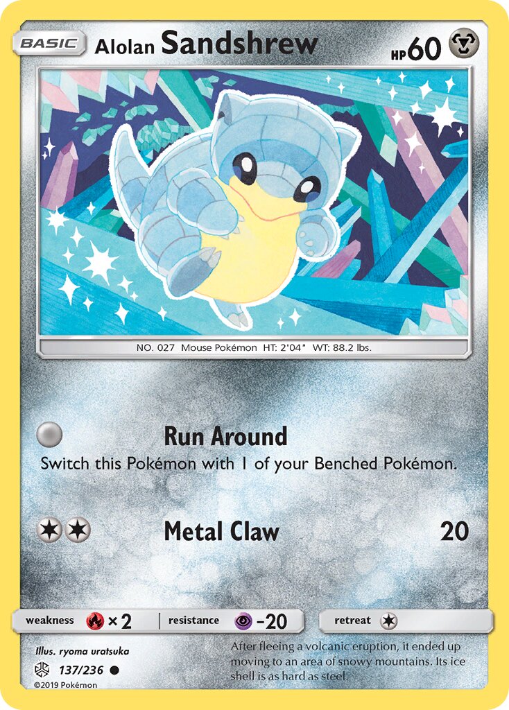 Alolan Sandshrew 137/236 — Cosmic Eclipse (English Pokémon TCG card)