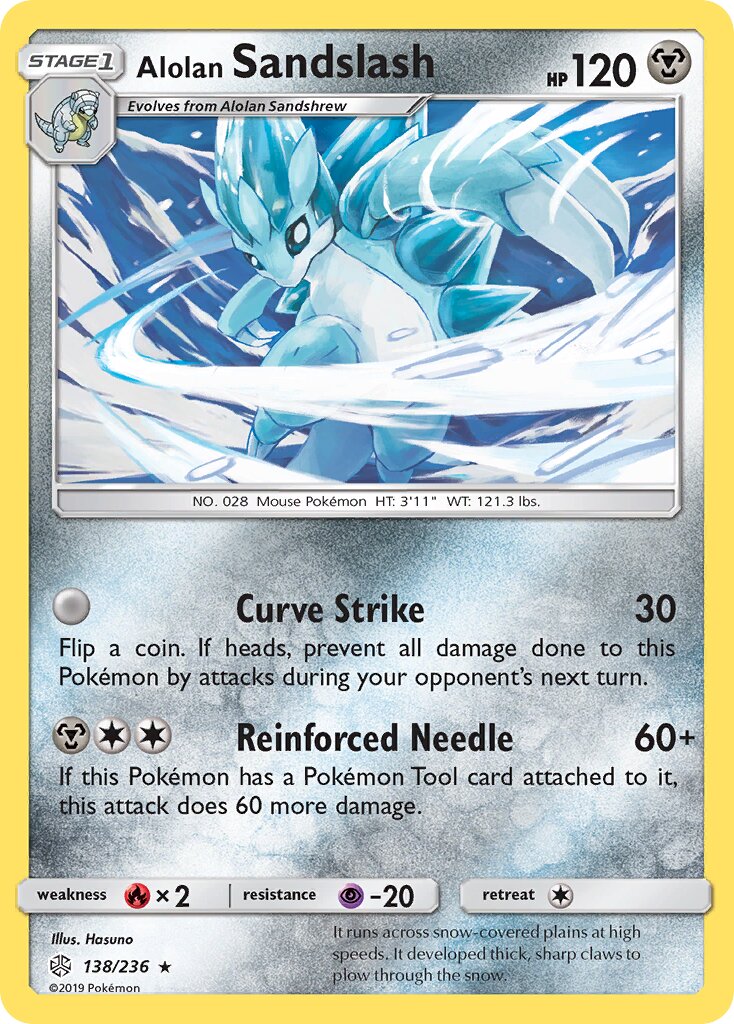 Alolan Sandslash 138/236 — Cosmic Eclipse (English Pokémon TCG card)