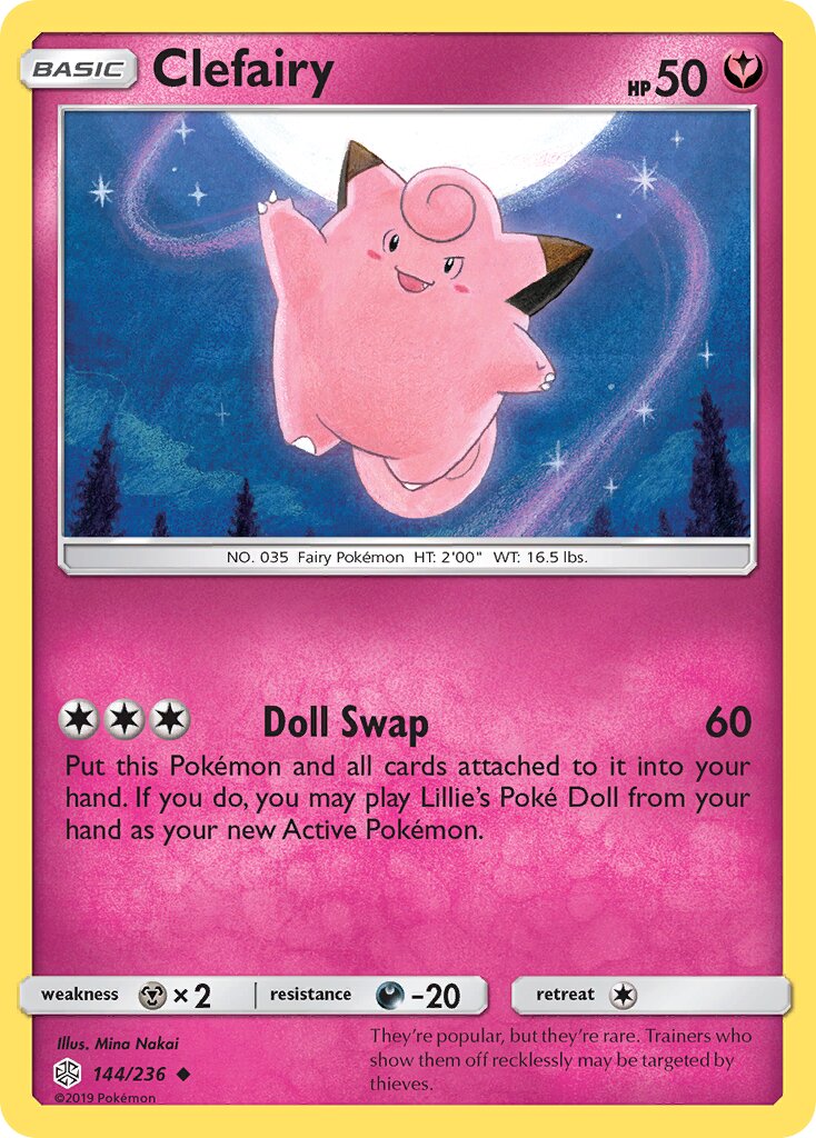 Clefairy 144/236 — Cosmic Eclipse (English Pokémon TCG card)