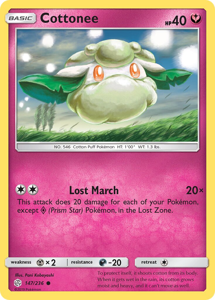 Cottonee 147/236 — Cosmic Eclipse (English Pokémon TCG card)