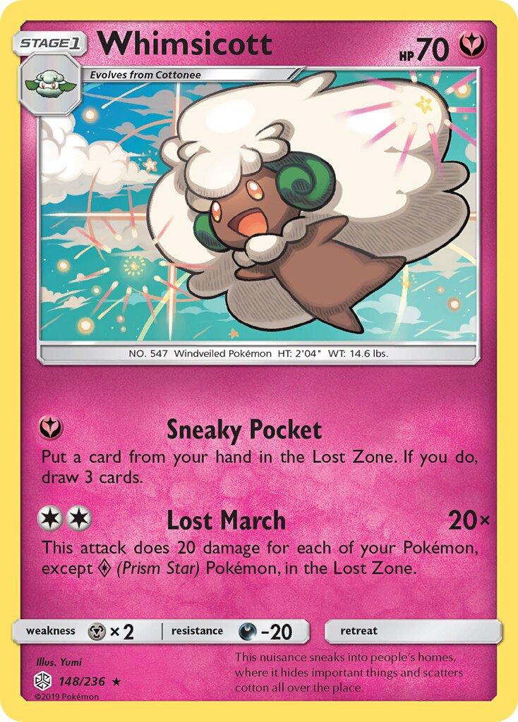Whimsicott 148/236 — Cosmic Eclipse (English Pokémon TCG card)