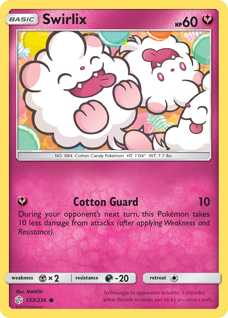 Swirlix 153/236 — Cosmic Eclipse (English Pokémon TCG card)