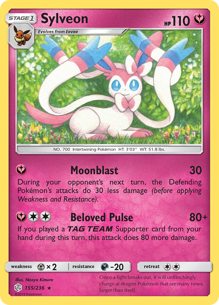 Sylveon 155/236 — Cosmic Eclipse (English Pokémon TCG card)