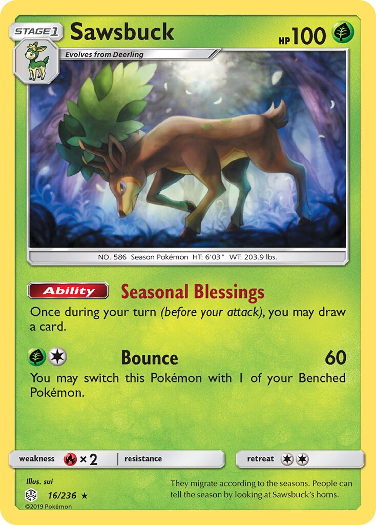 Sawsbuck 016/236 — Cosmic Eclipse (English Pokémon TCG card)