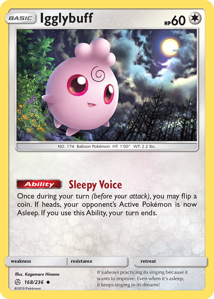 Igglybuff 168/236 — Cosmic Eclipse (English Pokémon TCG card)