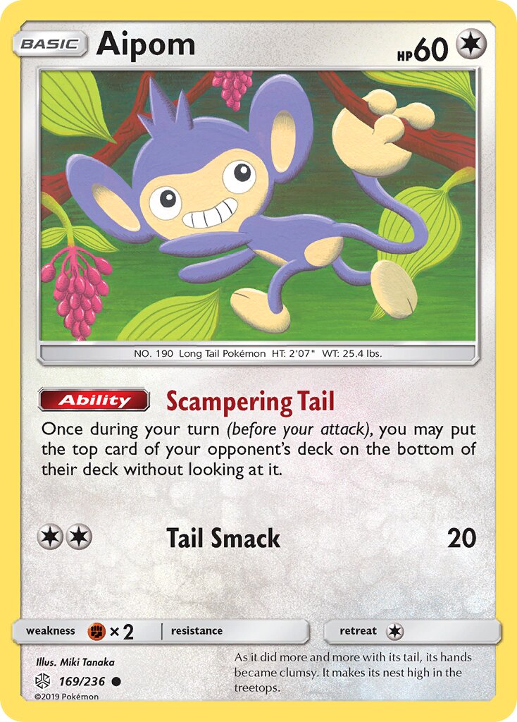 Aipom 169/236 — Cosmic Eclipse (English Pokémon TCG card)