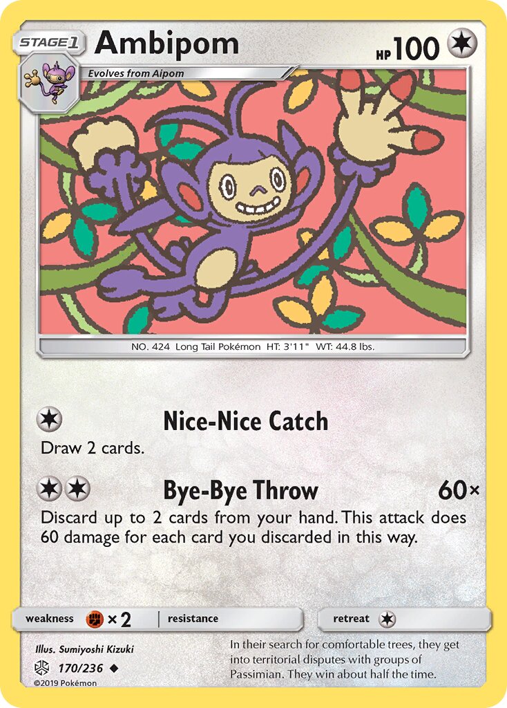 Ambipom 170/236 — Cosmic Eclipse (English Pokémon TCG card)