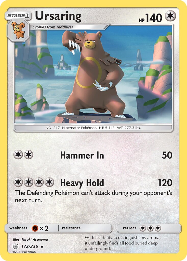 Ursaring 172/236 — Cosmic Eclipse (English Pokémon TCG card)