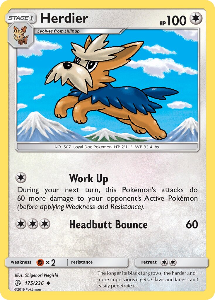 Herdier 175/236 — Cosmic Eclipse (English Pokémon TCG card)