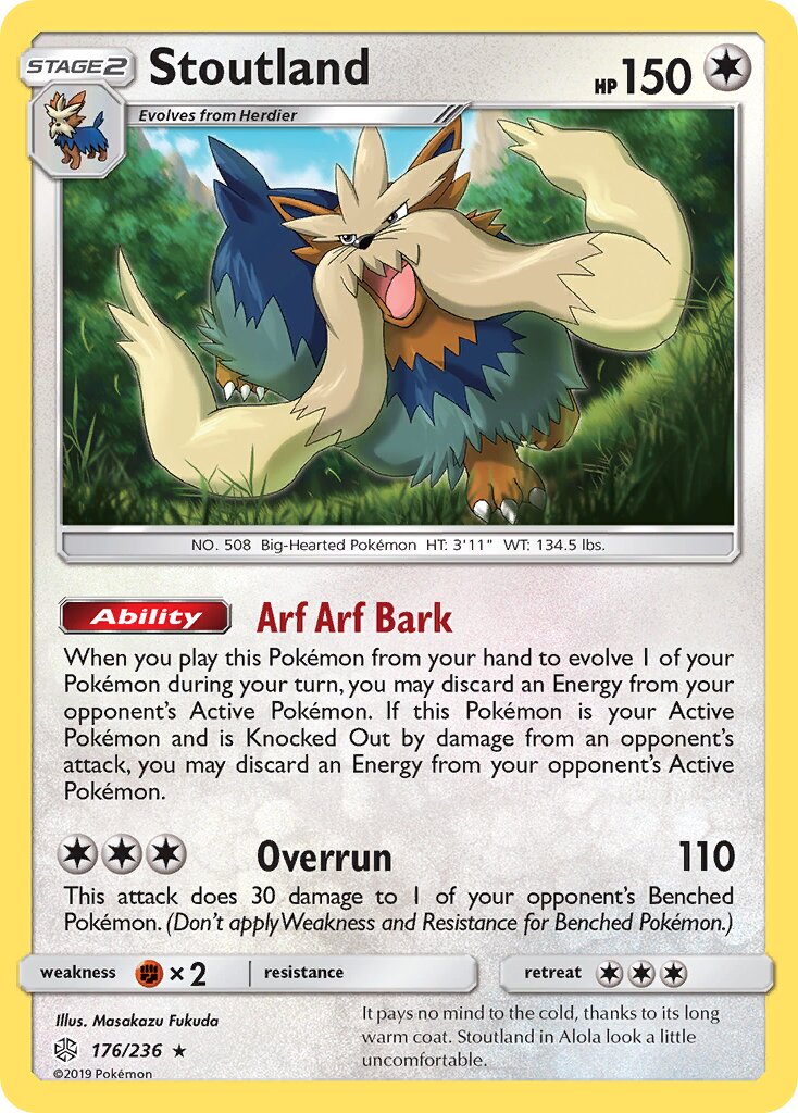 Stoutland 176/236 — Cosmic Eclipse (English Pokémon TCG card)