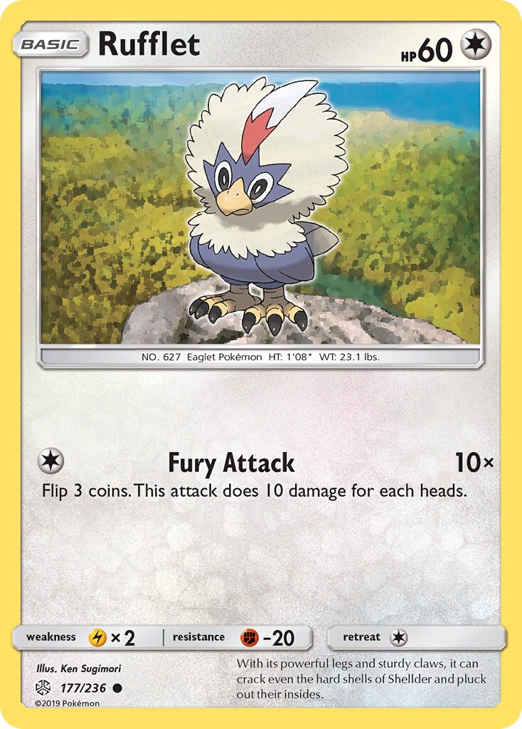 Rufflet 177/236 — Cosmic Eclipse (English Pokémon TCG card)
