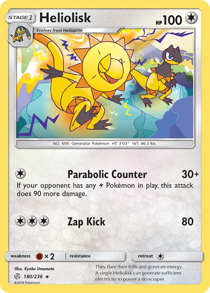 Heliolisk 180/236 — Cosmic Eclipse (English Pokémon TCG card)