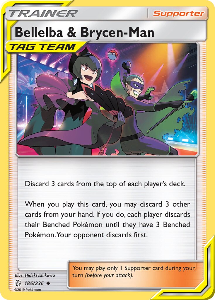 Bellelba & Brycen-Man 186/236 — Cosmic Eclipse (English Pokémon TCG card)
