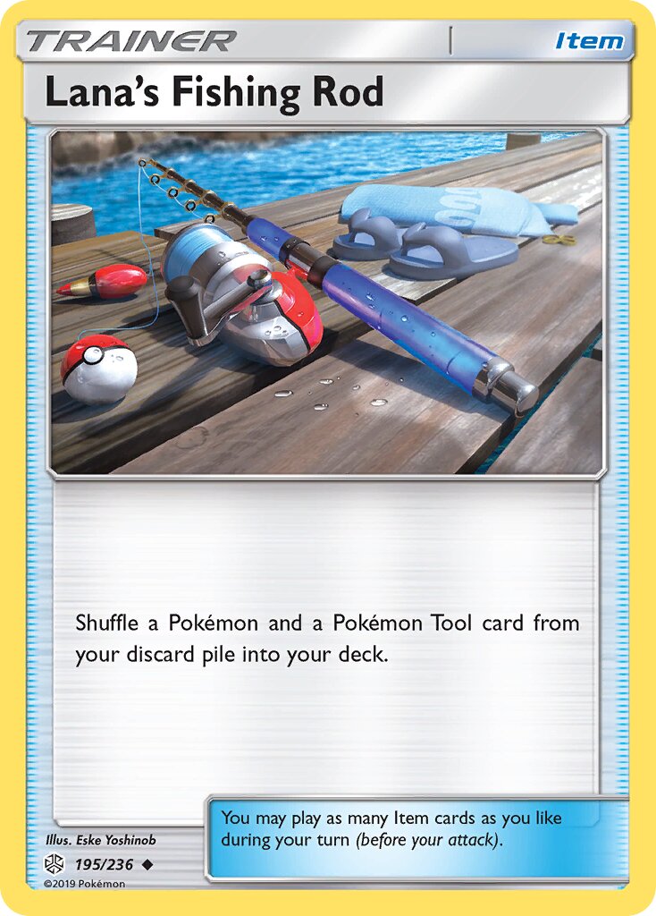 Lana's Fishing Rod 195/236 — Cosmic Eclipse (English Pokémon TCG card)