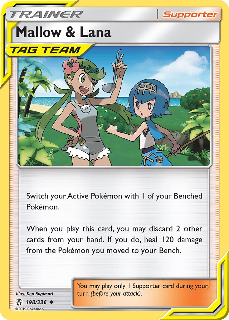 Mallow & Lana 198/236 — Cosmic Eclipse (English Pokémon TCG card)