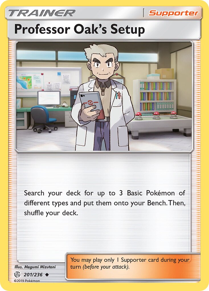 Professor Oak's Setup 201/236 — Cosmic Eclipse (English Pokémon TCG card)