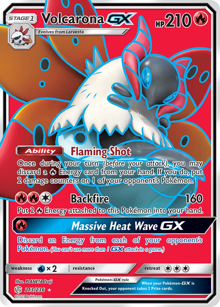 Volcarona-GX 213/236 — Cosmic Eclipse (English Pokémon TCG card)