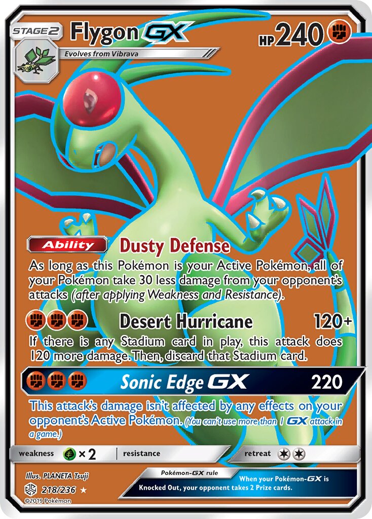Flygon-GX 218/236 — Cosmic Eclipse (English Pokémon TCG card)