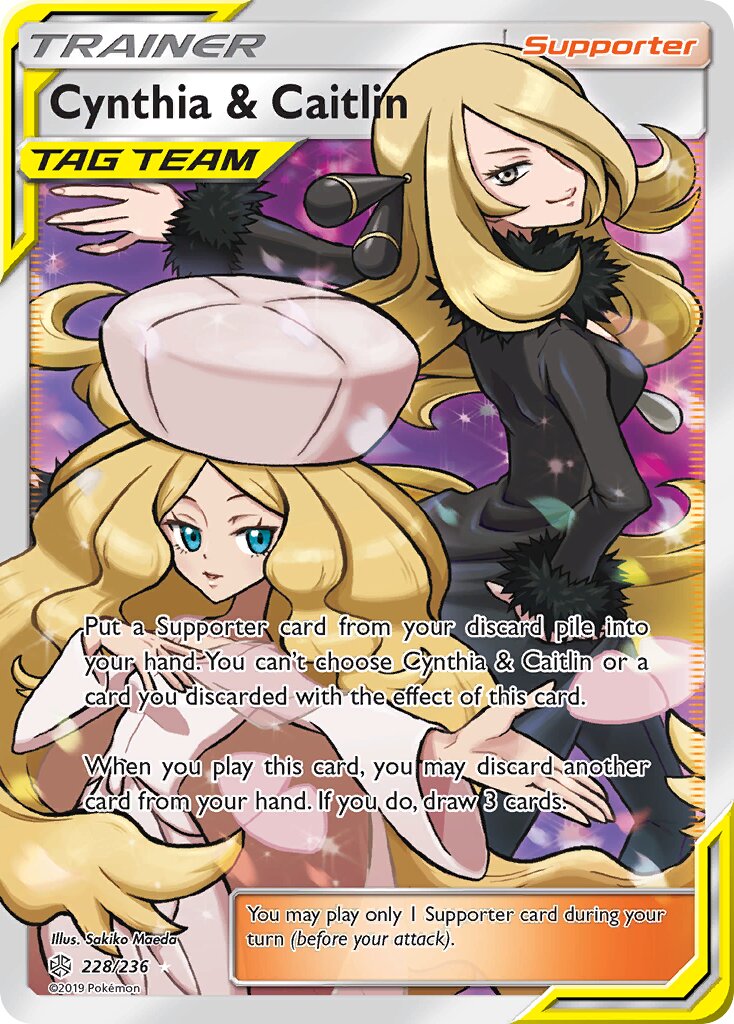 Cynthia & Caitlin 228/236 — Cosmic Eclipse (English Pokémon TCG card)