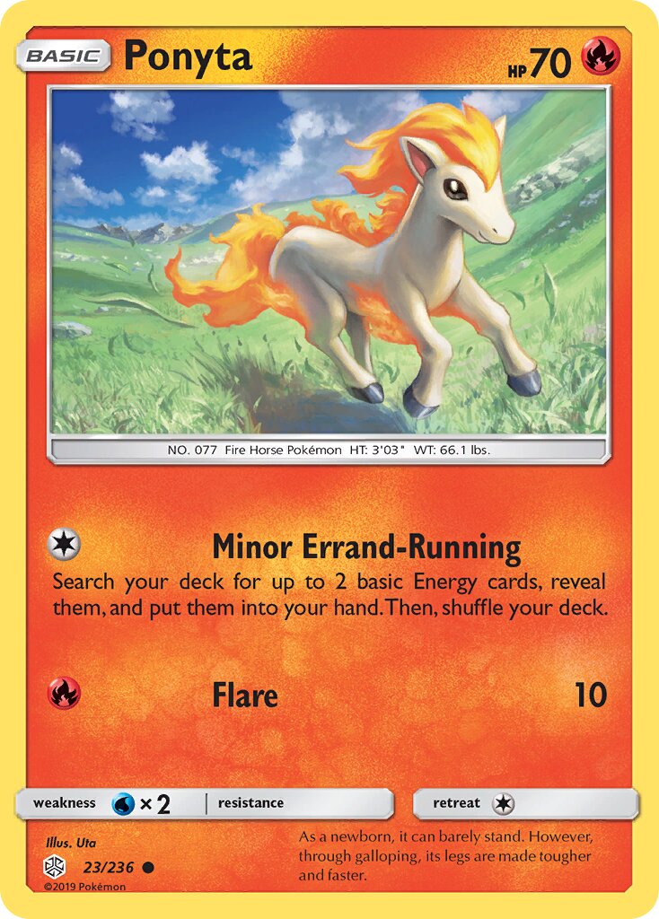 Ponyta 023/236 — Cosmic Eclipse (English Pokémon TCG card)