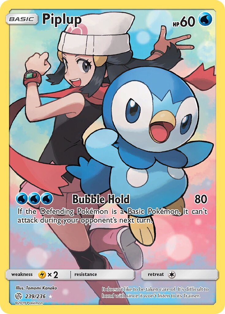Piplup 239/236 — Cosmic Eclipse (English Pokémon TCG card)