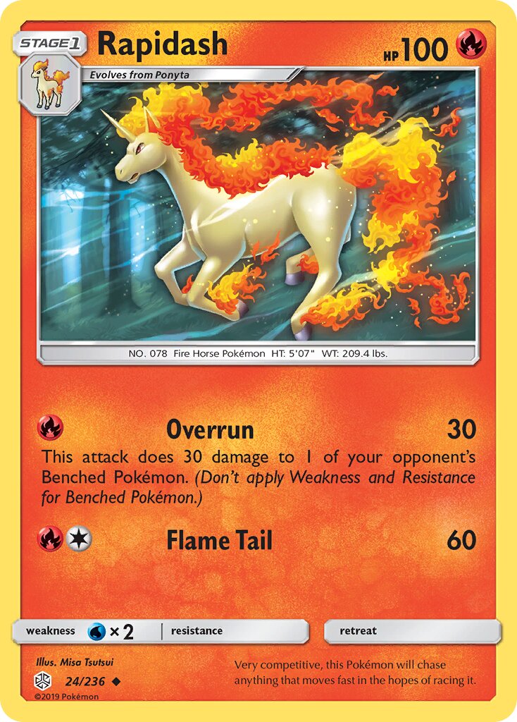 Rapidash 024/236 — Cosmic Eclipse (English Pokémon TCG card)
