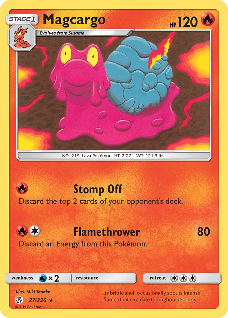 Magcargo 027/236 — Cosmic Eclipse (English Pokémon TCG card)