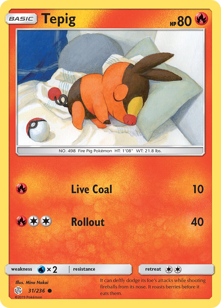 Tepig 031/236 — Cosmic Eclipse (English Pokémon TCG card)
