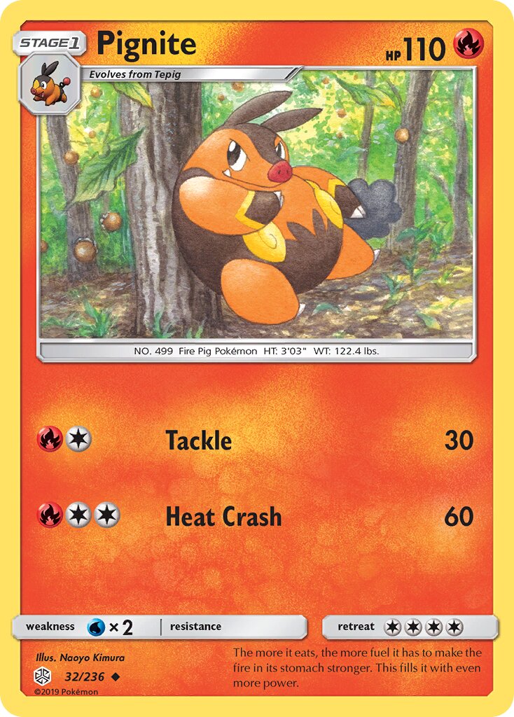 Pignite 032/236 — Cosmic Eclipse (English Pokémon TCG card)