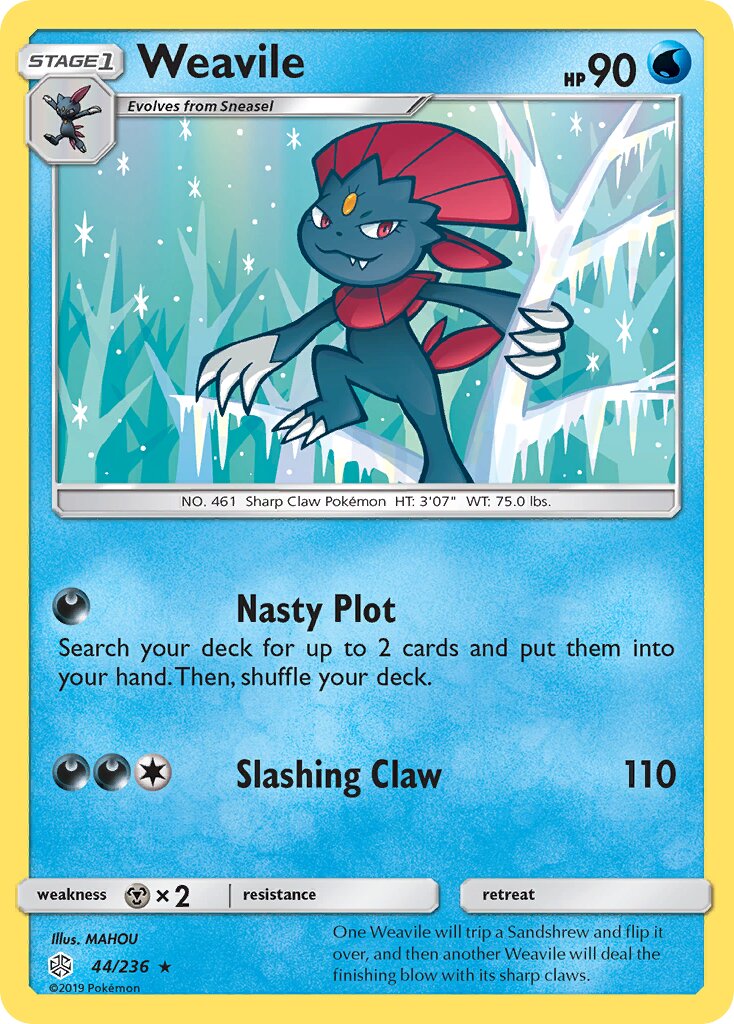 Weavile 044/236 — Cosmic Eclipse (English Pokémon TCG card)