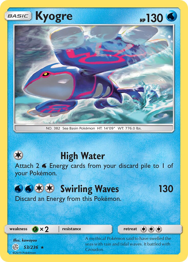 Kyogre 053/236 — Cosmic Eclipse (English Pokémon TCG card)