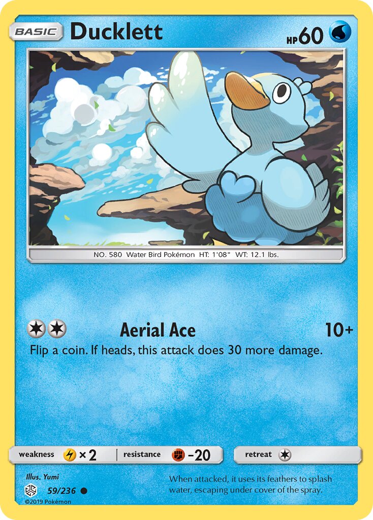 Ducklett 059/236 — Cosmic Eclipse (English Pokémon TCG card)