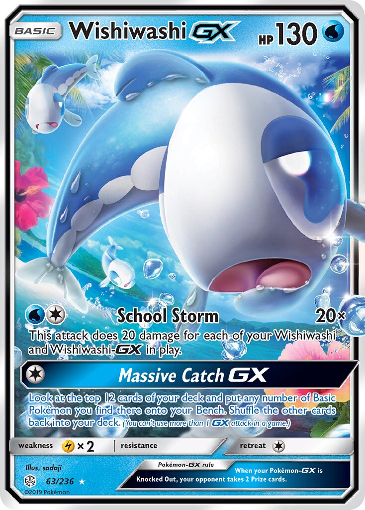 Wishiwashi-GX 063/236 — Cosmic Eclipse (English Pokémon TCG card)