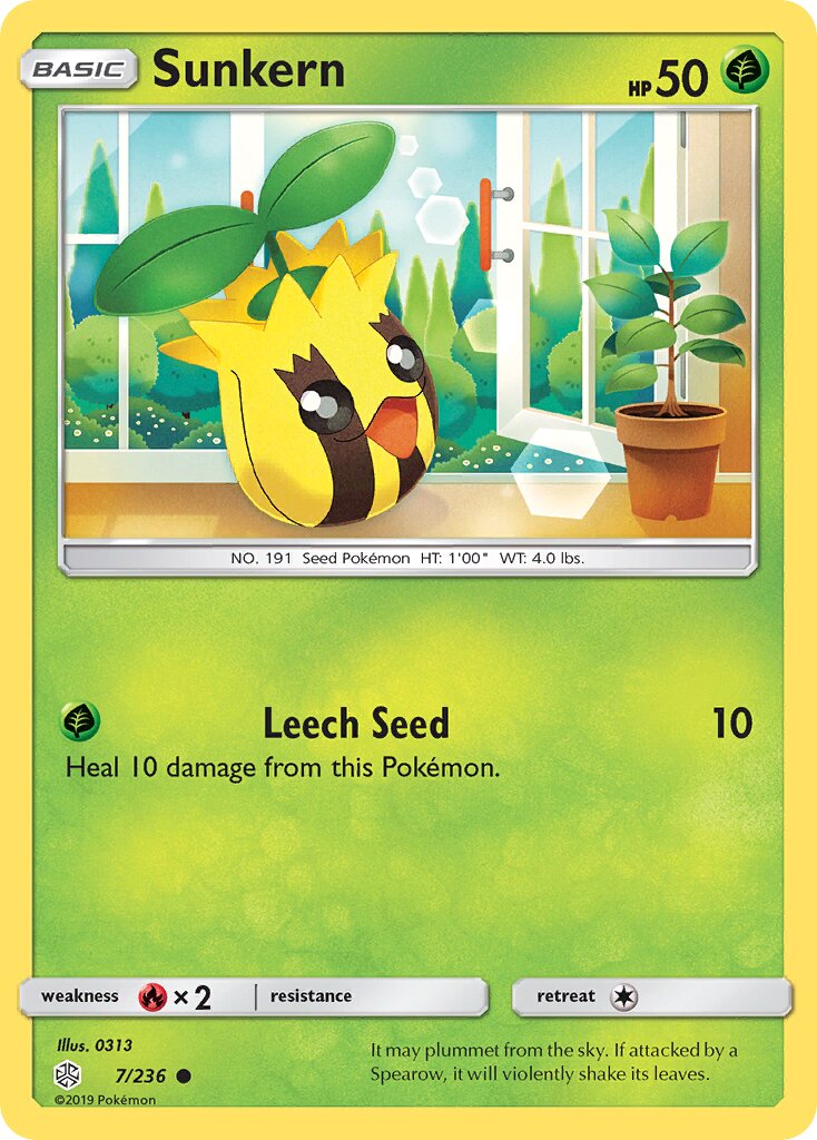 Sunkern 007/236 — Cosmic Eclipse (English Pokémon TCG card)