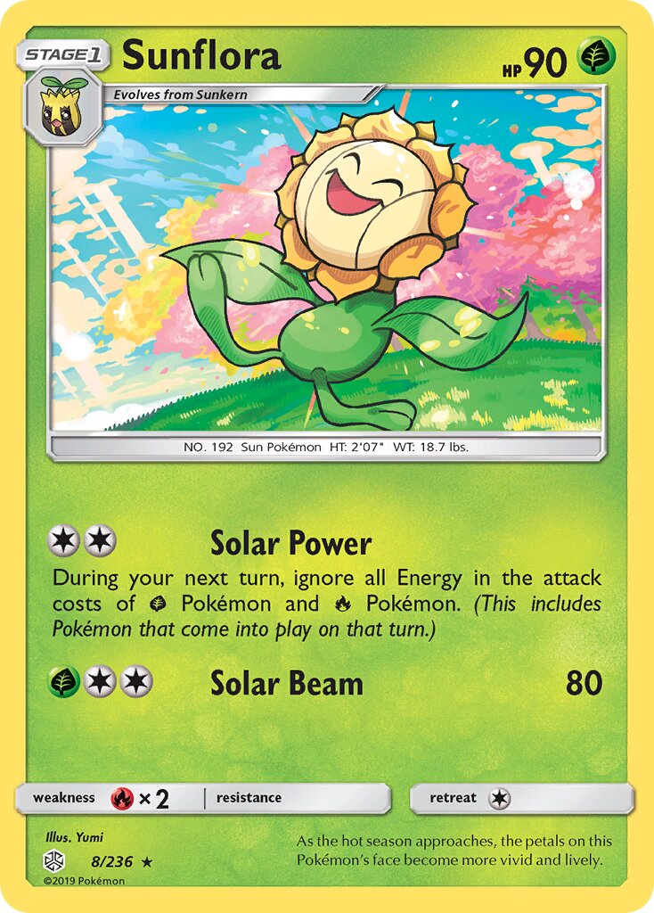 Sunflora 008/236 — Cosmic Eclipse (English Pokémon TCG card)