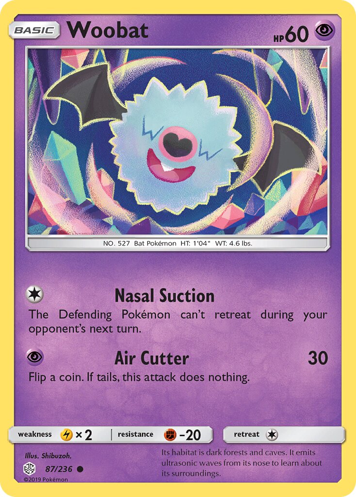 Woobat 087/236 — Cosmic Eclipse (English Pokémon TCG card)
