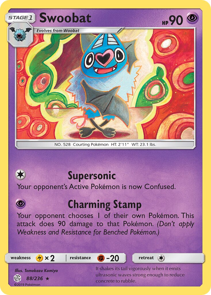 Swoobat 088/236 — Cosmic Eclipse (English Pokémon TCG card)