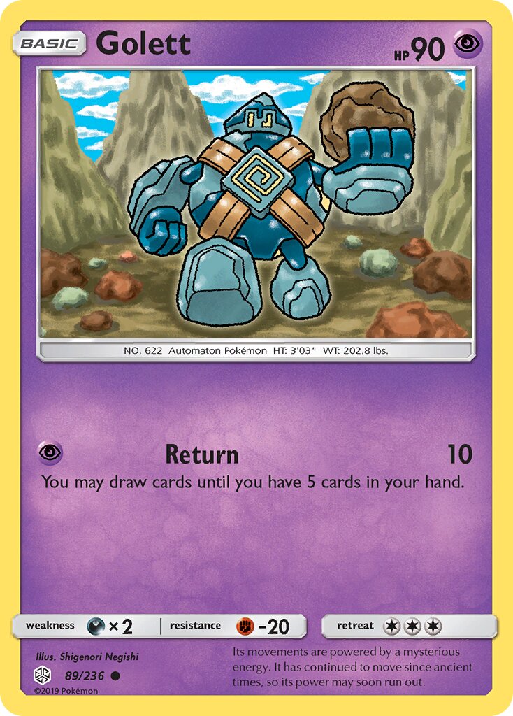 Golett 089/236 — Cosmic Eclipse (English Pokémon TCG card)