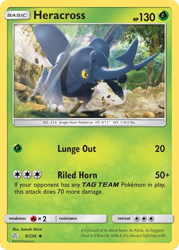 Heracross 009/236 — Cosmic Eclipse (English Pokémon TCG card)