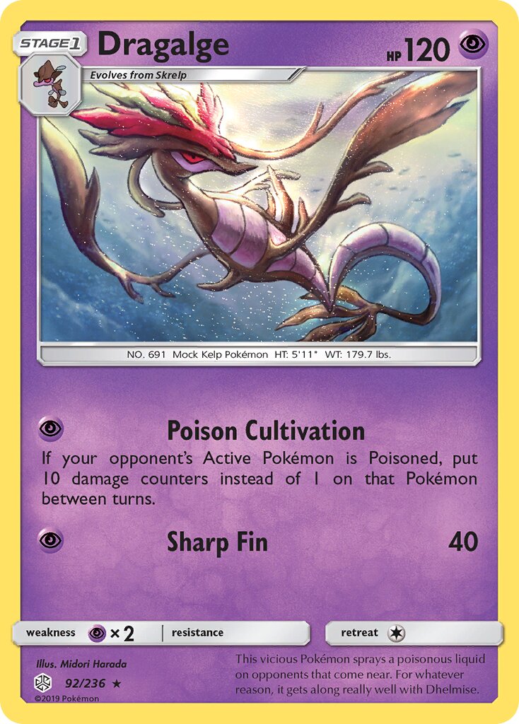 Dragalge 092/236 — Cosmic Eclipse (English Pokémon TCG card)