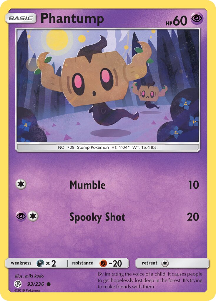 Phantump 093/236 — Cosmic Eclipse (English Pokémon TCG card)