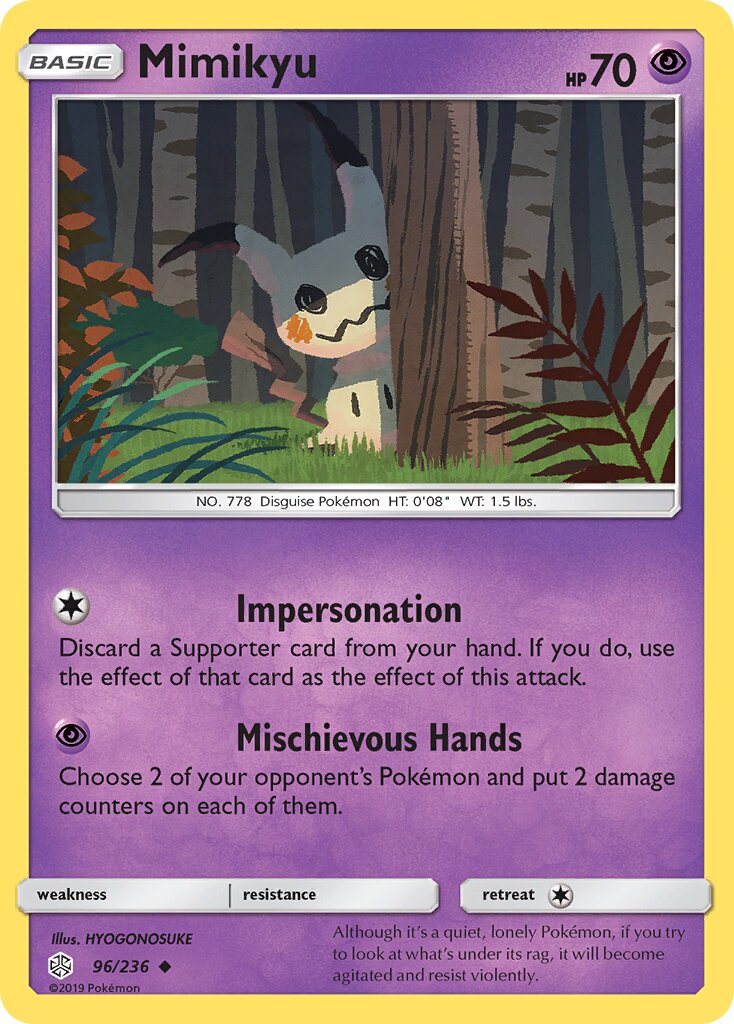Mimikyu 096/236 — Cosmic Eclipse (English Pokémon TCG card)