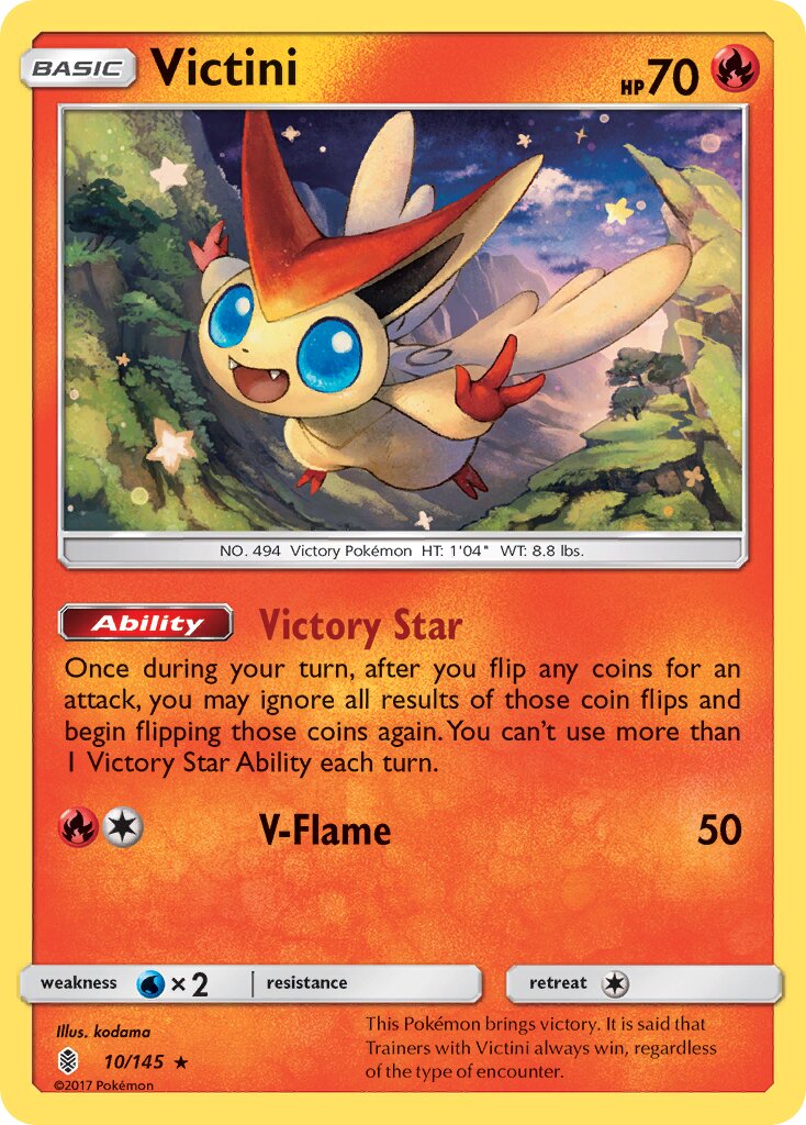 Victini 010/145 — Guardians Rising (English Pokémon TCG card)