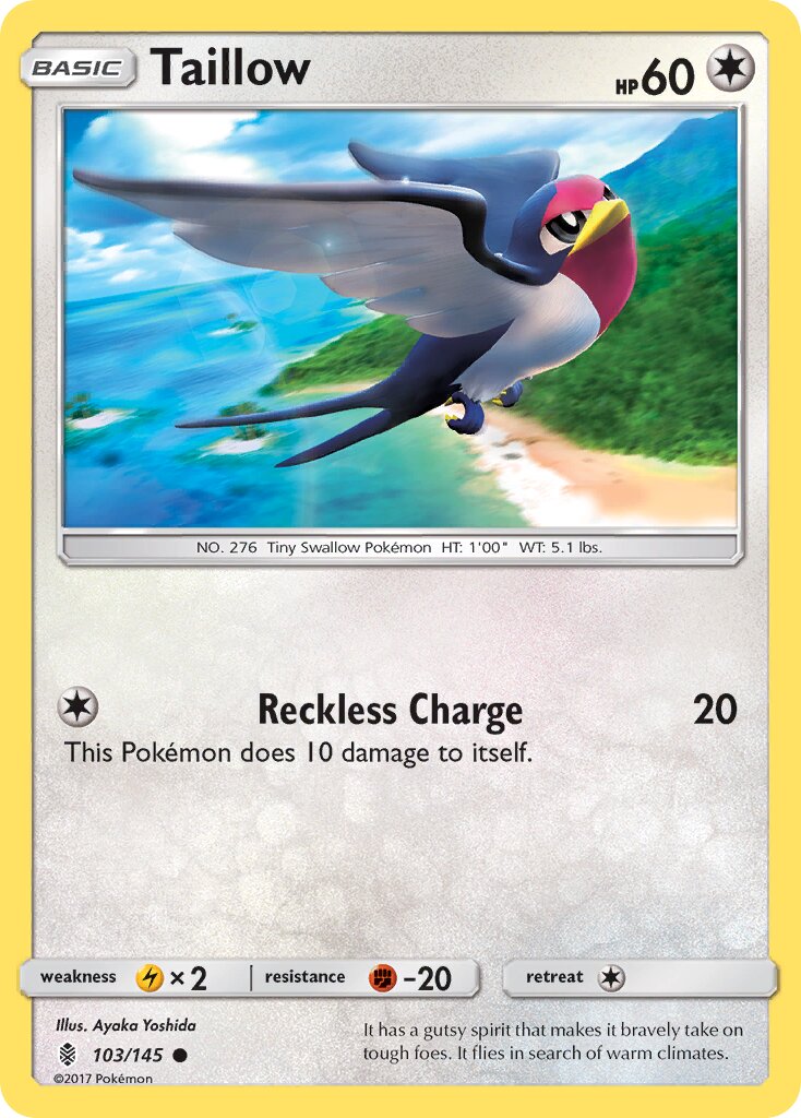 Taillow 103/145 — Guardians Rising (English Pokémon TCG card)