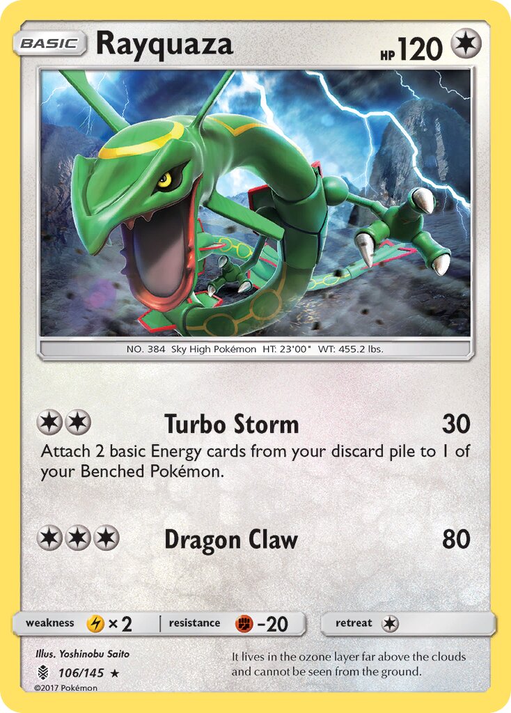 Rayquaza 106/145 — Guardians Rising (English Pokémon TCG card)