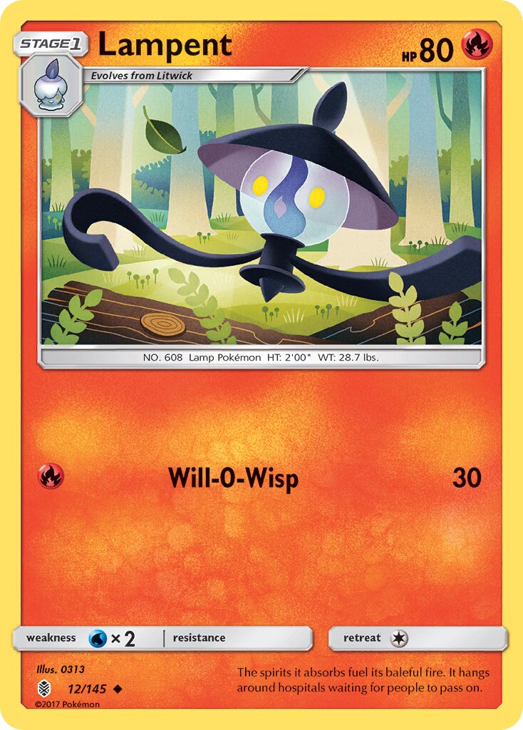 Lampent 012/145 — Guardians Rising (English Pokémon TCG card)