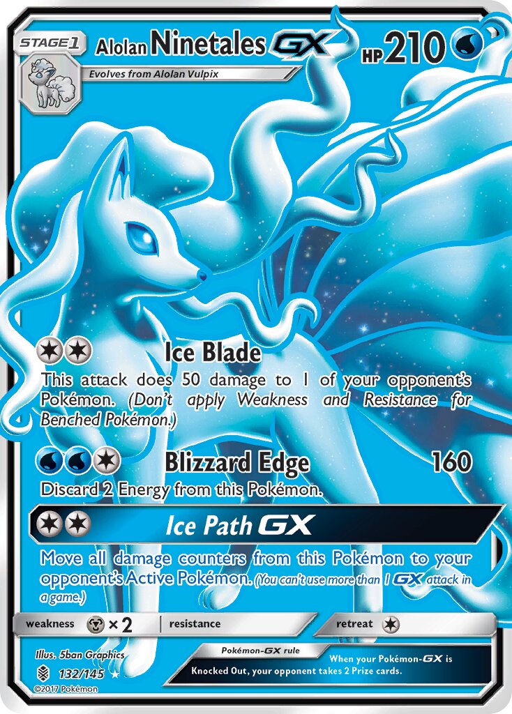 Alolan Ninetales-GX 132/145 — Guardians Rising (English Pokémon TCG card)