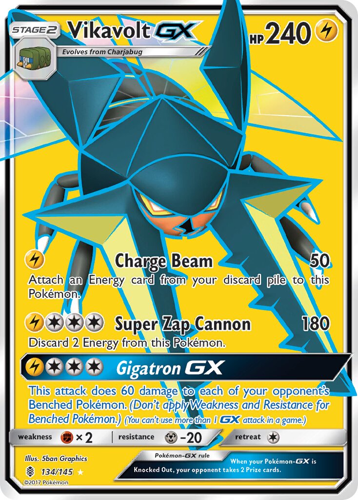 Vikavolt-GX 134/145 — Guardians Rising (English Pokémon TCG card)