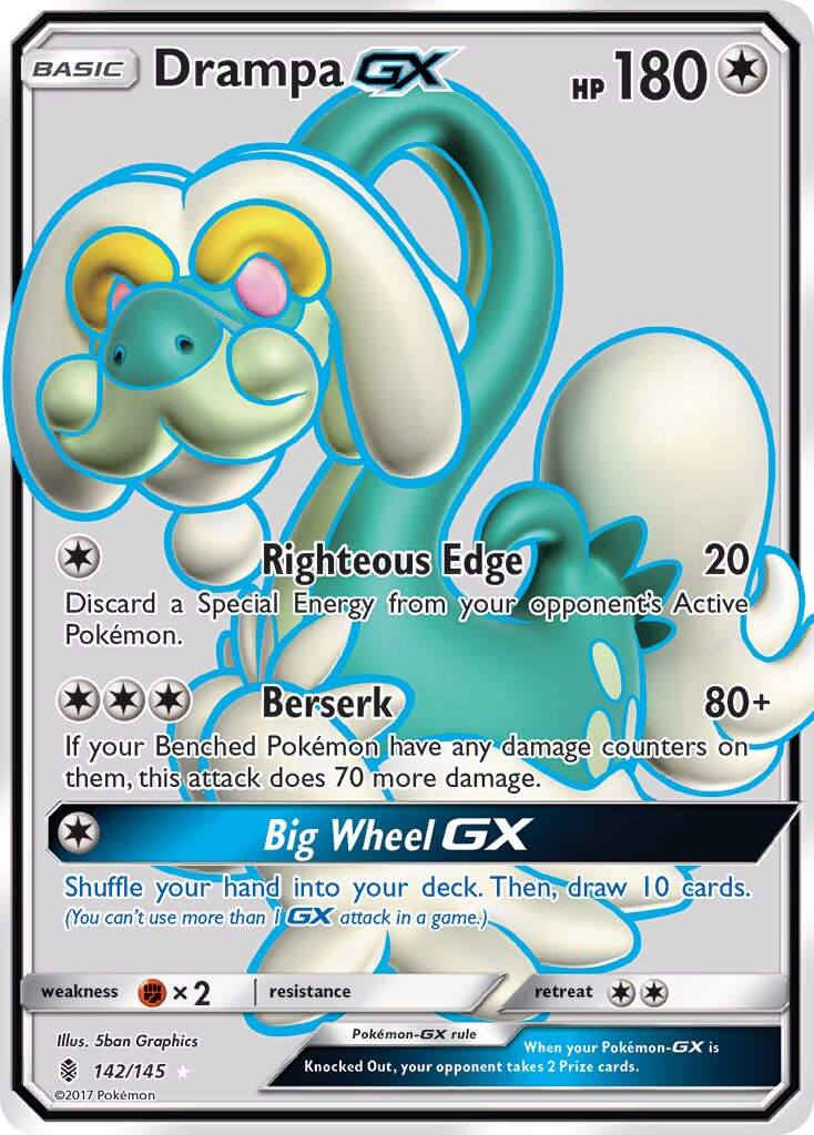 Drampa-GX 142/145 — Guardians Rising (English Pokémon TCG card)